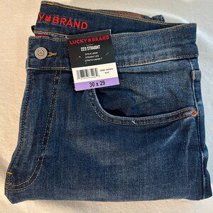 Lucky Brand Men's 223 Straight Leg Jeans Size 30 X 29 Blue Stretch Casual (NEW)